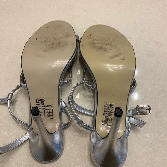 Silver strappy stilettos. Genuine leather - Picture 3 of 3